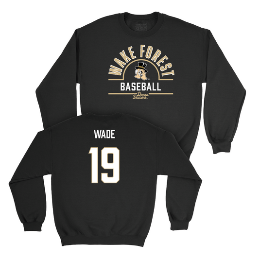 Wake Forest Baseball Black Arch Crew - Crawford Wade Small