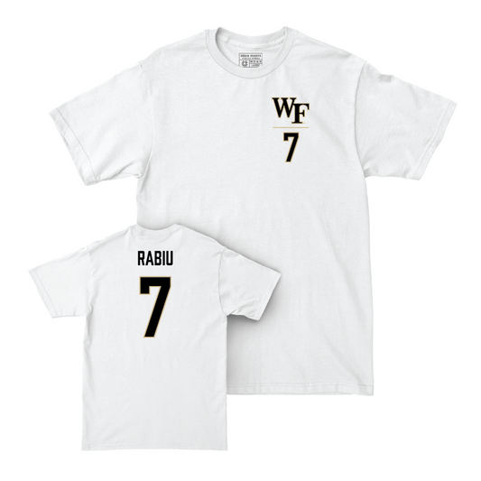 Wake Forest Men's Soccer White Logo Comfort Colors Tee - Nico Rabiu Small