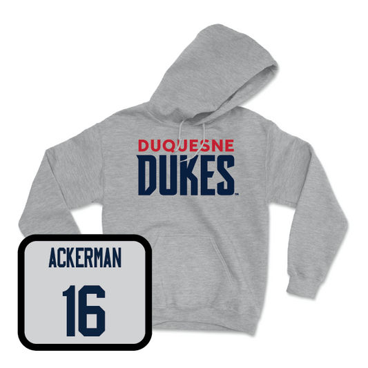 Duquesne Football Sport Grey Lock Hoodie - A.J. Ackerman