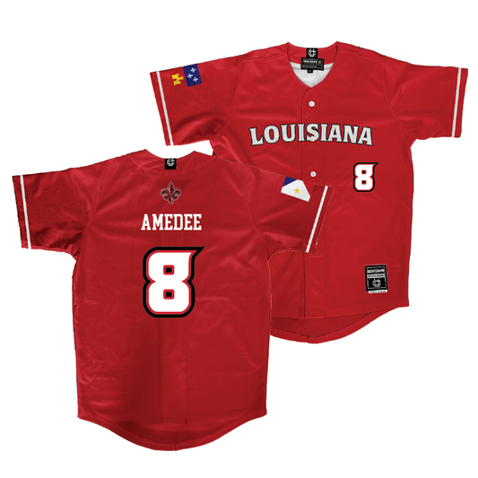 Louisiana Baseball Red Jersey - Lee Amedee | #8