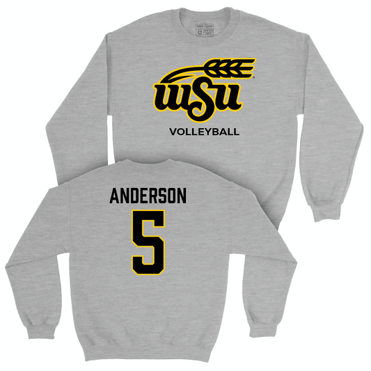 Wichita State Women's Volleyball Sport Grey Stacked Crew  - Reagan Anderson
