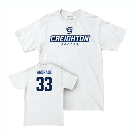 Creighton Men's Soccer White Athletic Comfort Colors Tee  - Pablo Andrade