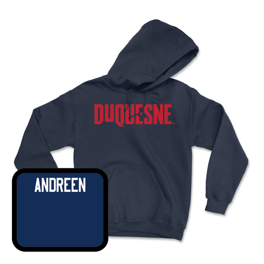 Duquesne Track & Field Navy Duquesne Hoodie  - Emma Andreen
