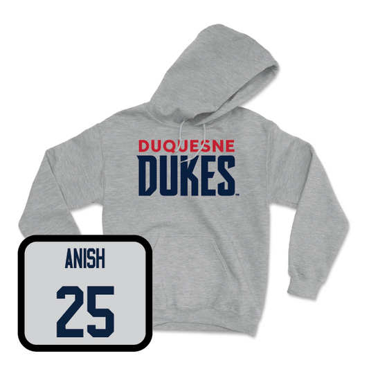 Duquesne Men's Basketball Sport Grey Lock Hoodie - Ethan Anish