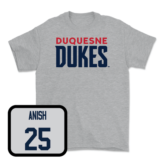 Duquesne Men's Basketball Sport Grey Lock Tee - Ethan Anish