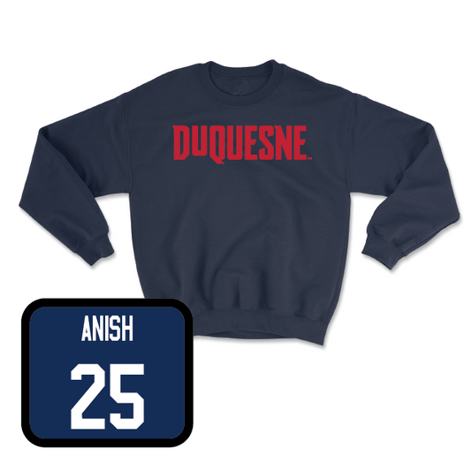 Duquesne Men's Basketball Navy Duquesne Crew - Ethan Anish
