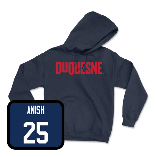 Duquesne Men's Basketball Navy Duquesne Hoodie - Ethan Anish