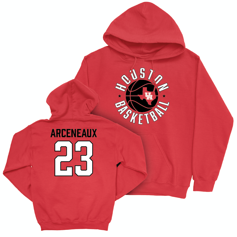Houston Men's Basketball Red Hardwood Hoodie - Terrance Arceneaux