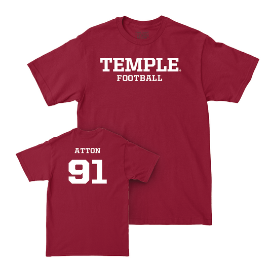 Temple Football Cherry Staple Tee  - Dante Atton