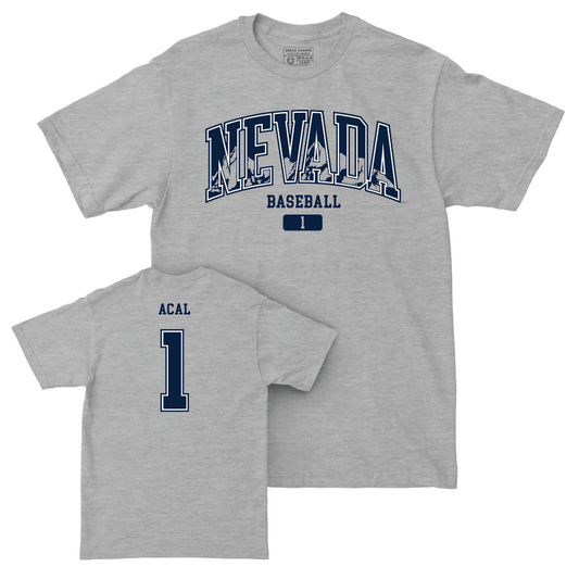 Nevada Baseball Sport Grey Arch Tee  - Justin Acal