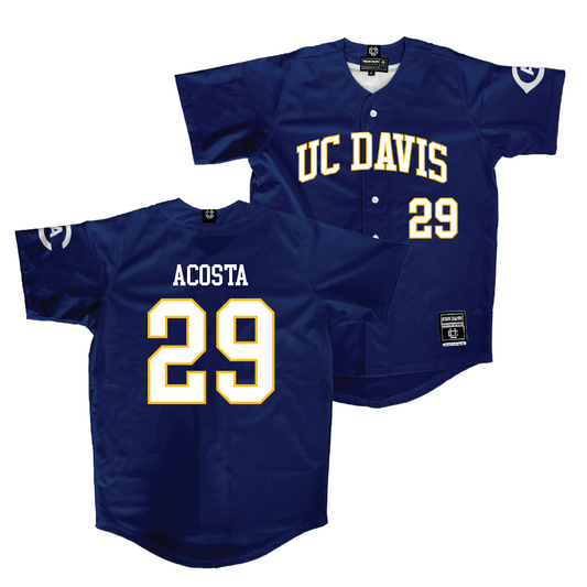 UC Davis Baseball Navy Jersey - Riley Acosta | #29