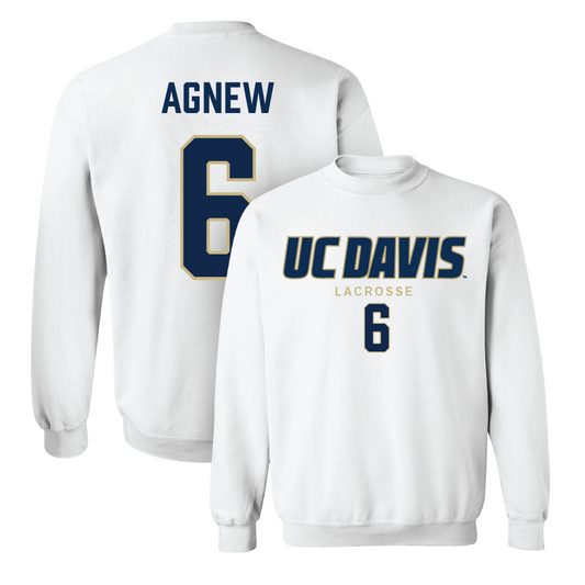 UC Davis Women's Lacrosse White Classic Crew - Alex Agnew