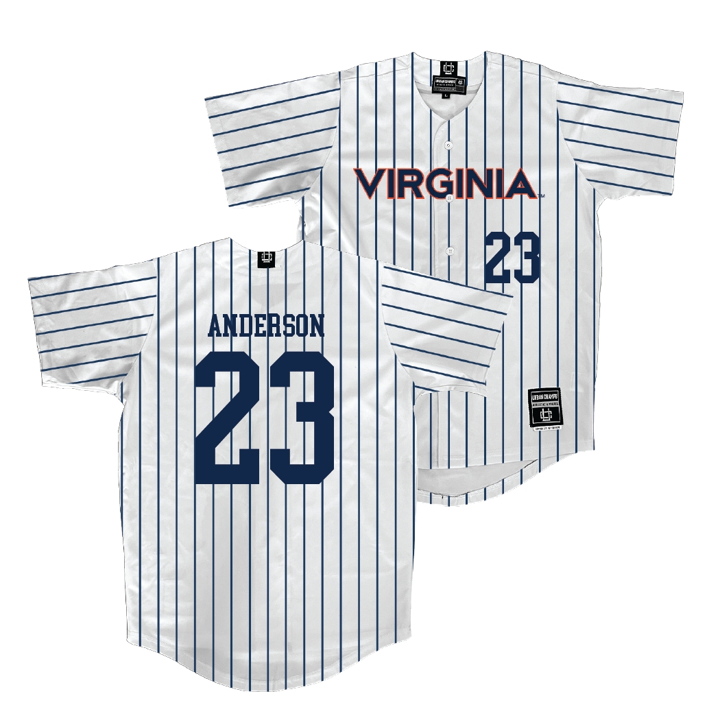 Virginia Baseball White Jersey - Ethan Anderson