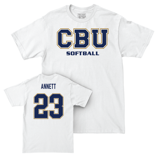 CBU Softball White Comfort Colors Classic Tee   - Ashlee Annett
