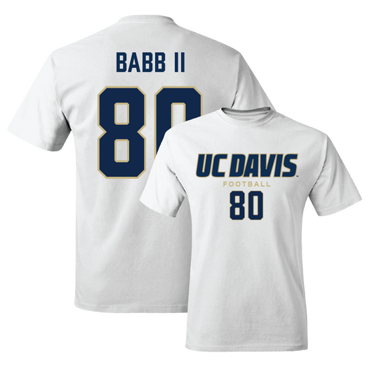 UC Davis Football White Classic Comfort Colors Tee - Lance Babb II