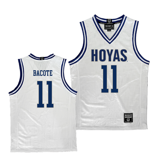Georgetown Men's Basketball White Jersey - Cam Bacote