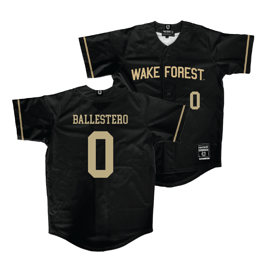Wake Forest Baseball Black Jersey - Tate Ballestero | #0