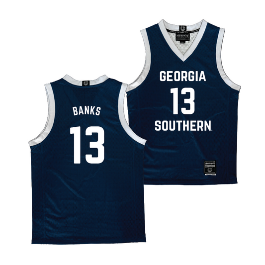 Georgia Southern Men's Basketball Navy Jersey - Eren Banks
