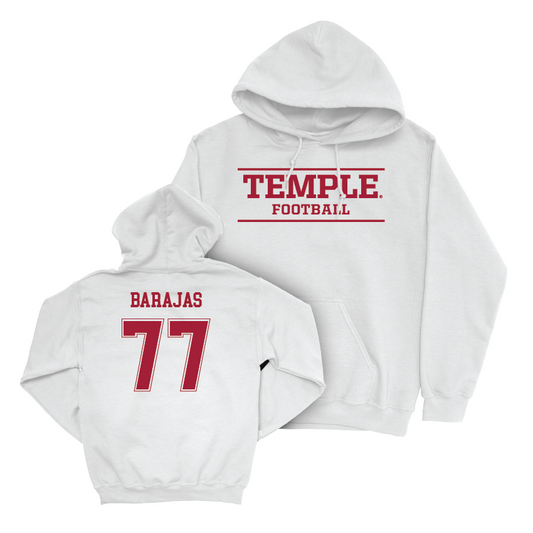 Temple Football White Classic Hoodie  - Diego Barajas
