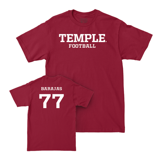 Temple Football Cherry Staple Tee  - Diego Barajas