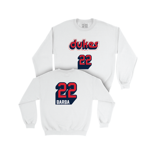Duquesne Men's Basketball Throwback Shirsey White Crew - Andy Barba | #22