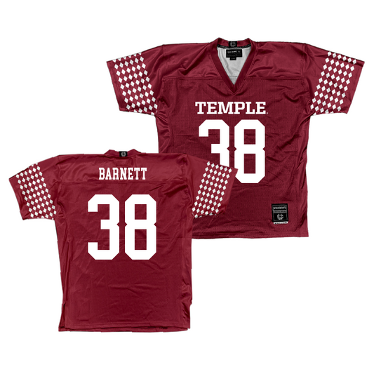 Temple Cherry Football Jersey - Kaleb Barnett | #38