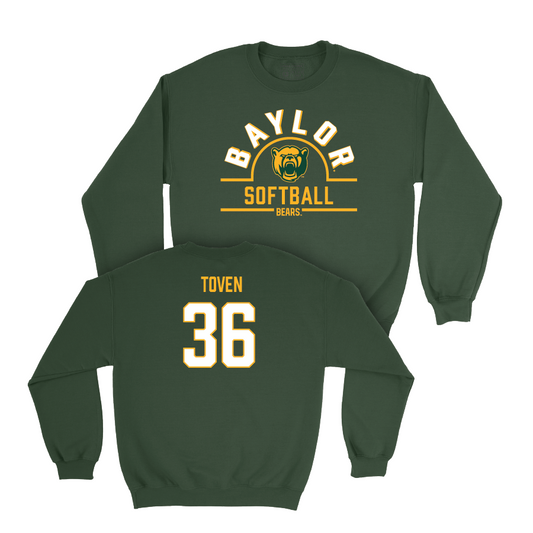 Baylor Softball Forest Green Arch Crew - Amber Toven Small