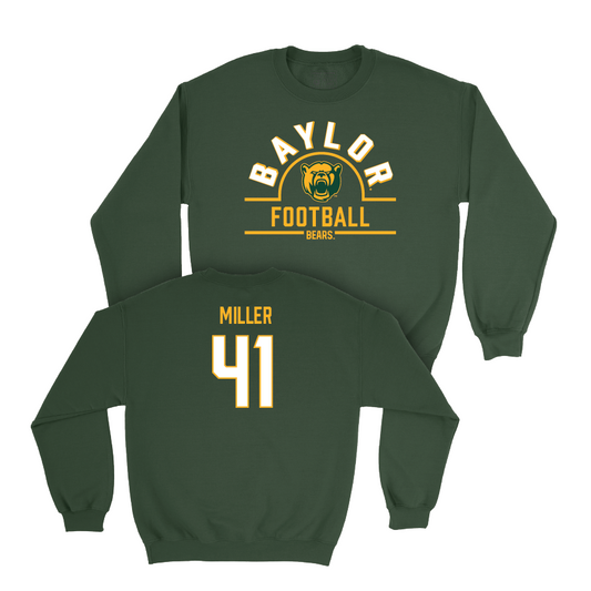 Baylor Football Forest Green Arch Crew - Brooks Miller Small