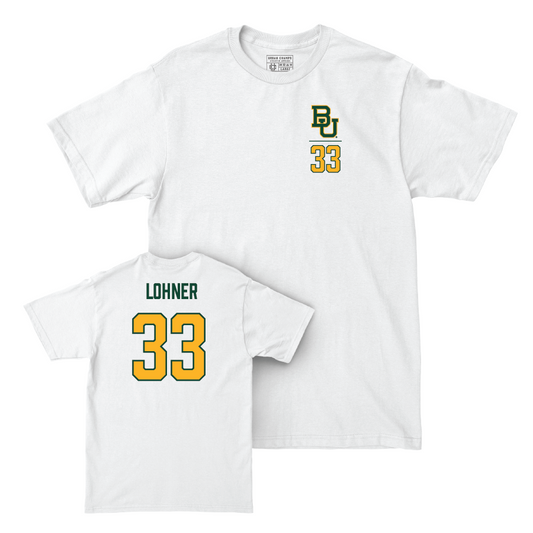 Baylor Men's Basketball White Logo Comfort Colors Tee - Caleb Lohner Small