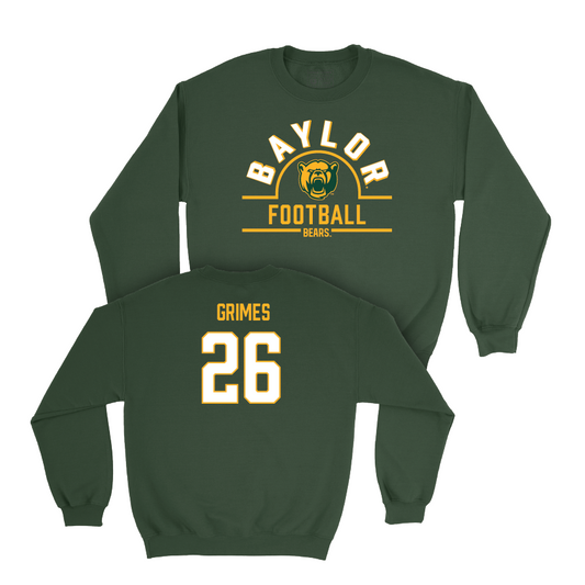 Baylor Football Forest Green Arch Crew - Garrison Grimes Small