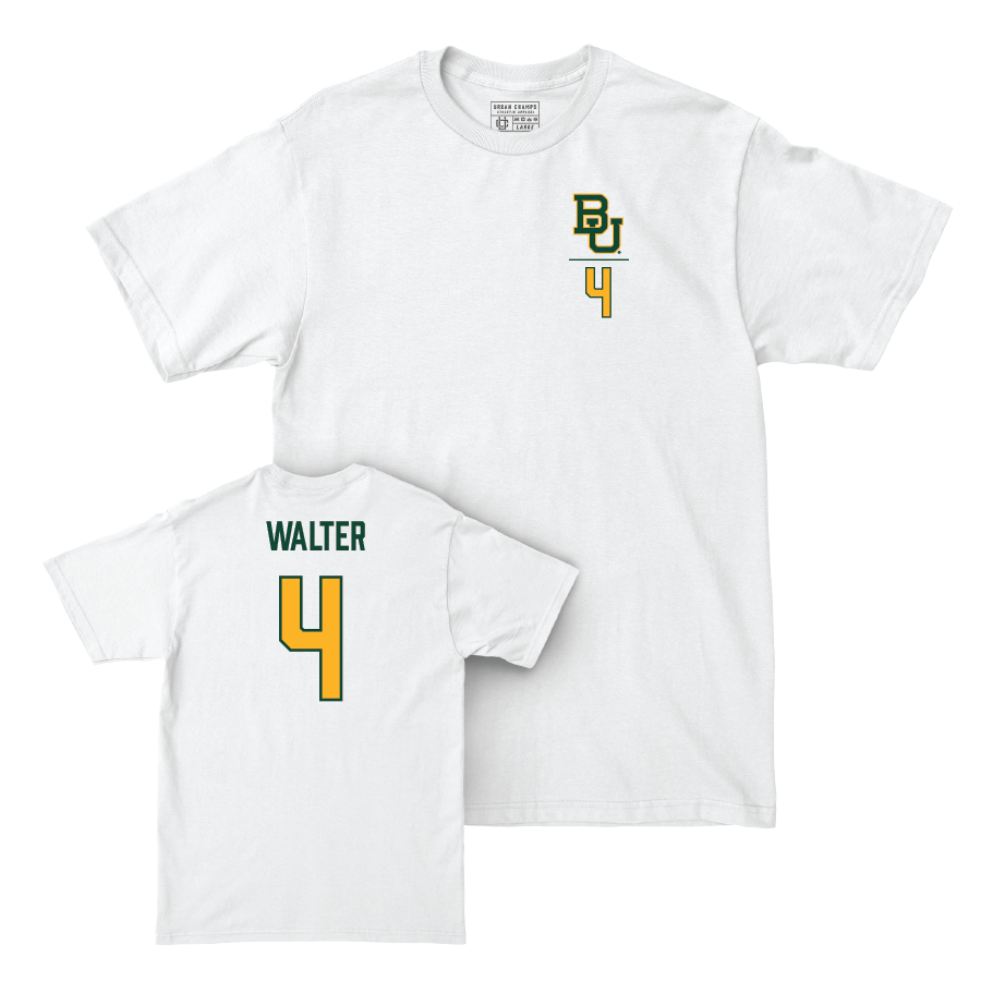 Baylor Men's Basketball White Logo Comfort Colors Tee - Ja'Kobe Walter Small