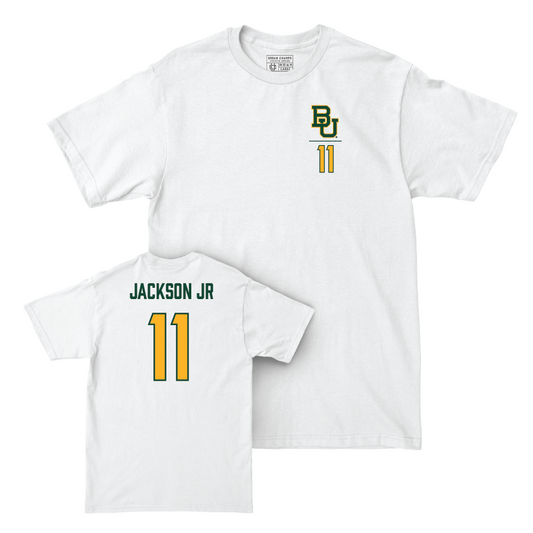 Baylor Football White Logo Comfort Colors Tee - Ketron Jackson Jr Small