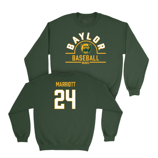 Baylor Baseball Forest Green Arch Crew - Mason Marriott Small
