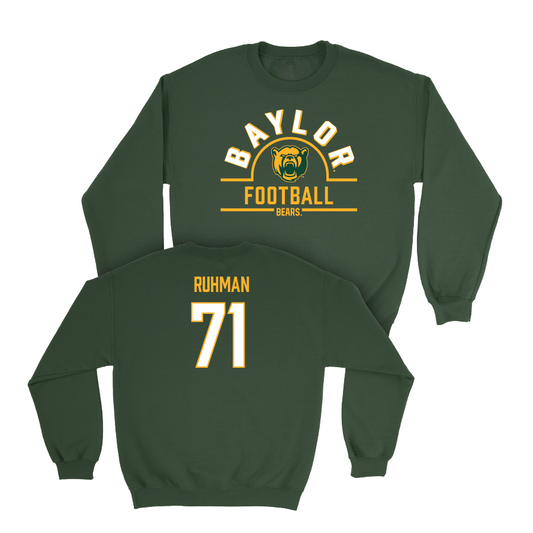 Baylor Football Forest Green Arch Crew - MJ Ruhman Small