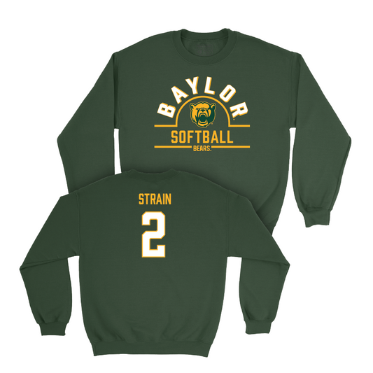 Baylor Softball Forest Green Arch Crew - Taylor Strain Small