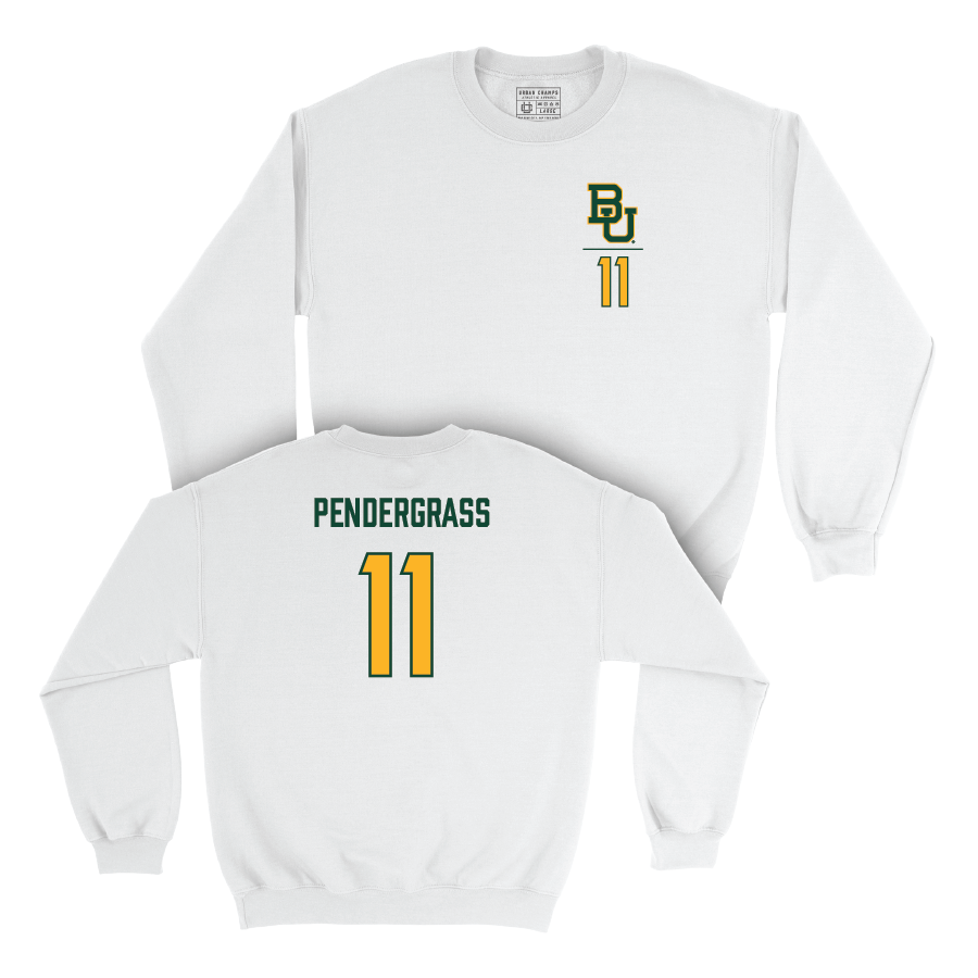 Baylor Baseball White Logo Crew - Will Pendergrass Small