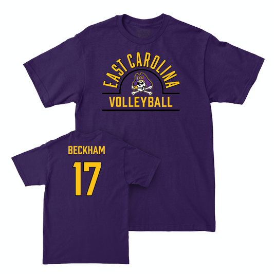 East Carolina Women's Volleyball Purple Arch Tee  - Kenzie Beckham