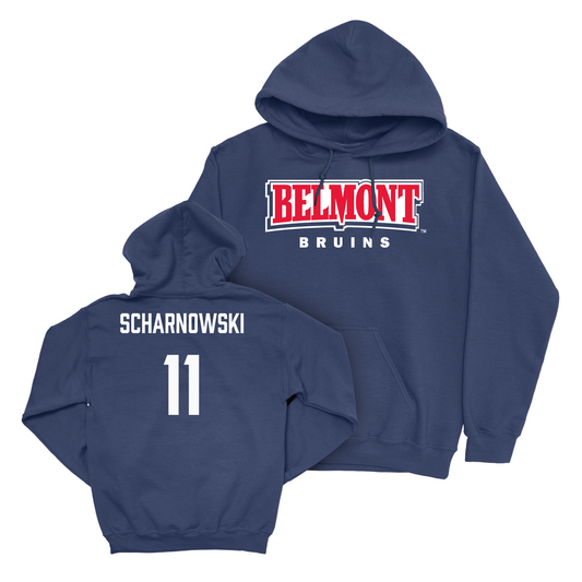 Belmont Men's Basketball Navy Belmont Hoodie - Andrew Scharnowski Small