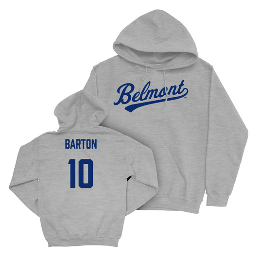 Belmont Baseball Sport Grey Script Hoodie - Blake Barton Small