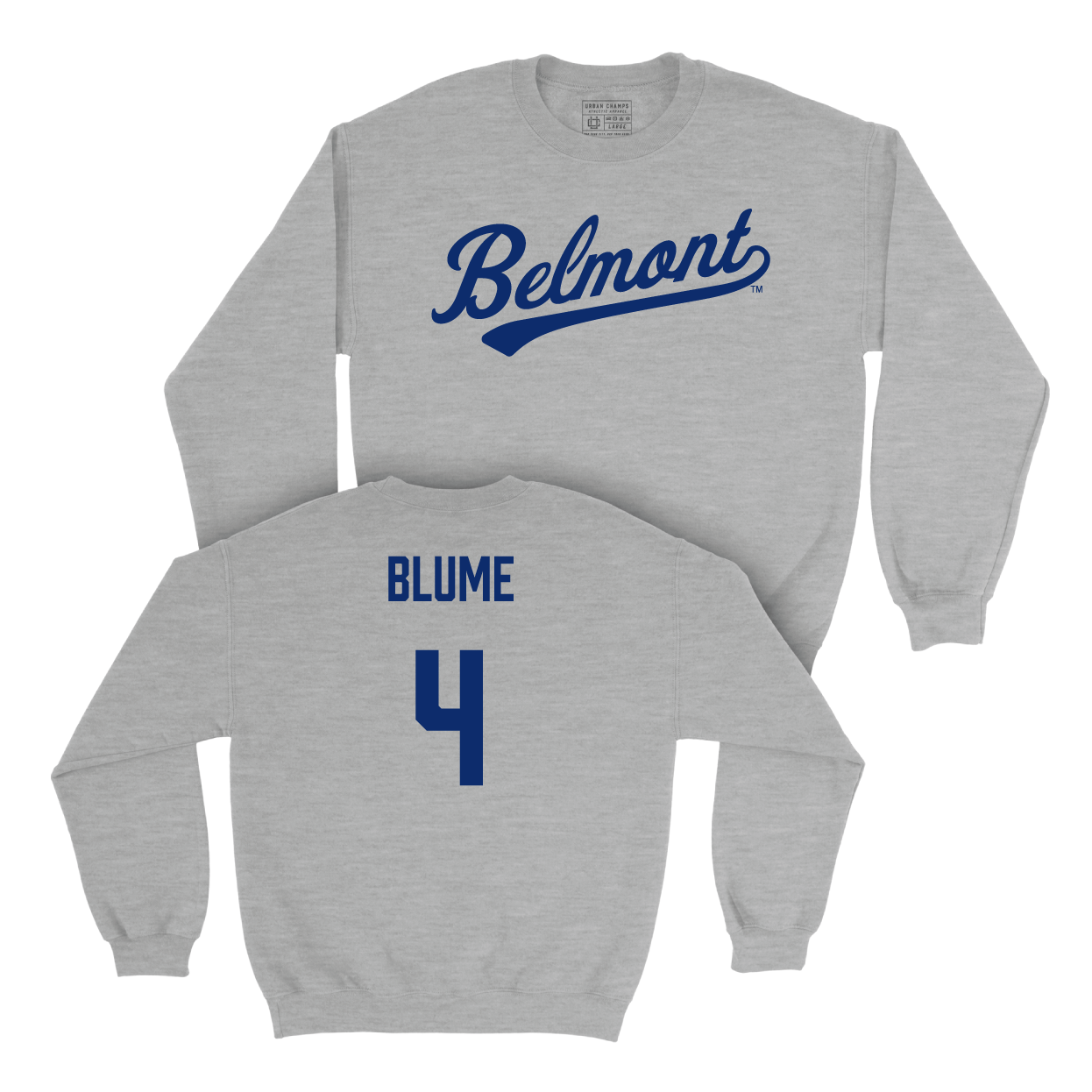 Belmont Softball Sport Grey Script Crew Small / Brenna Blume | #4