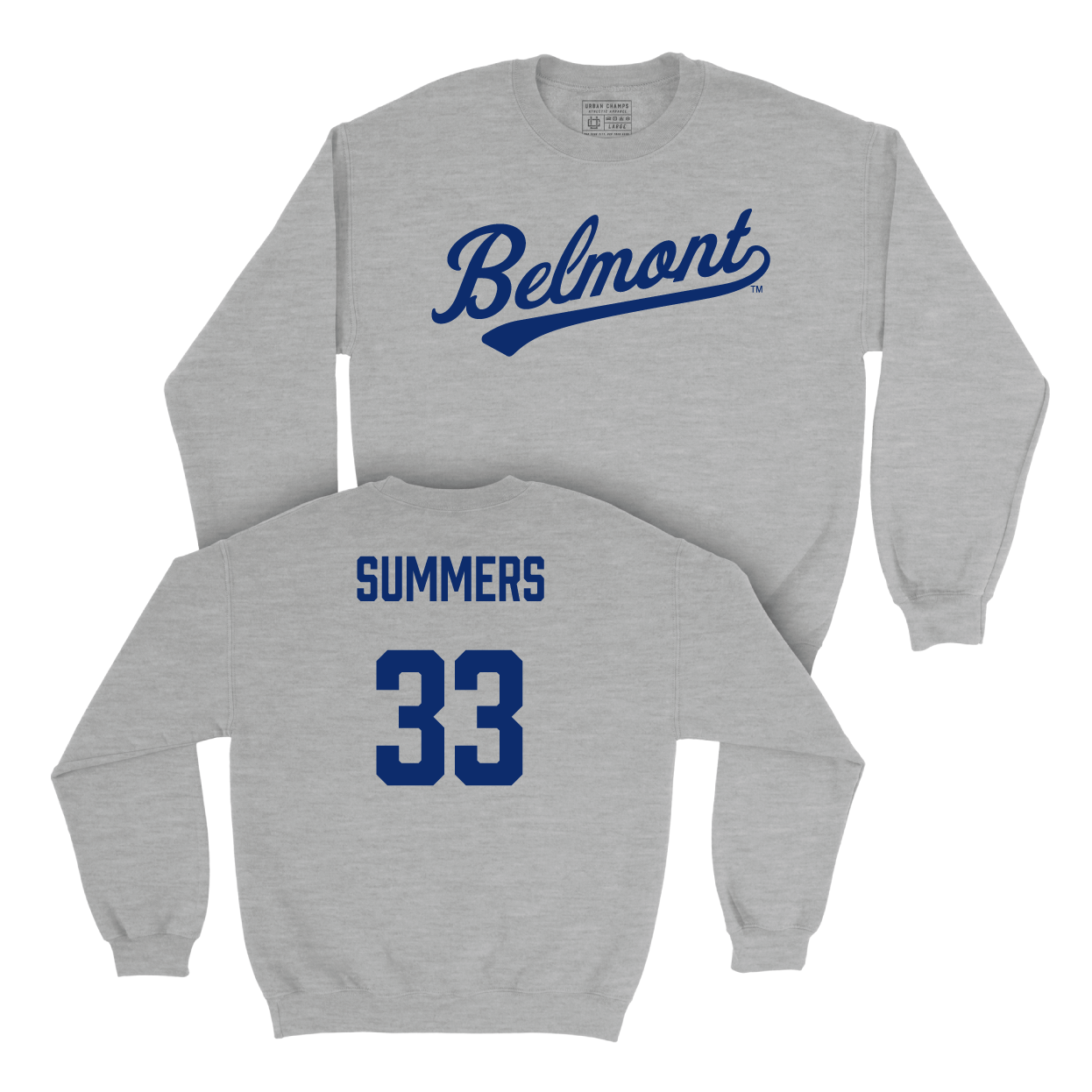 Belmont Softball Sport Grey Script Crew Small / Emma Summers | #33