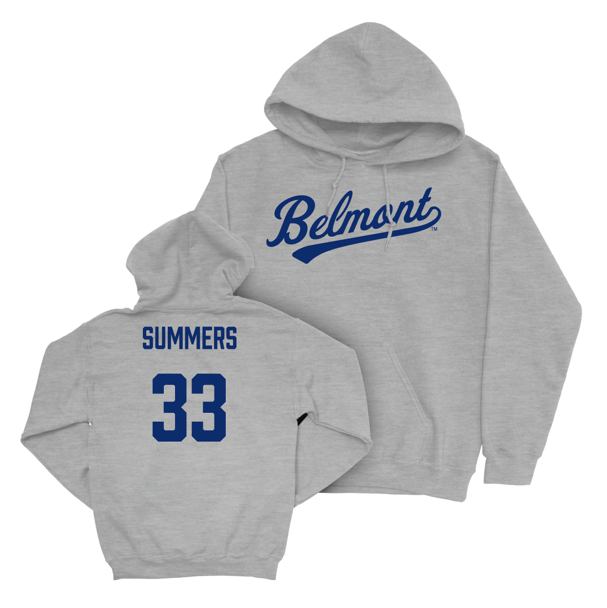 Belmont Softball Sport Grey Script Hoodie Small / Emma Summers | #33