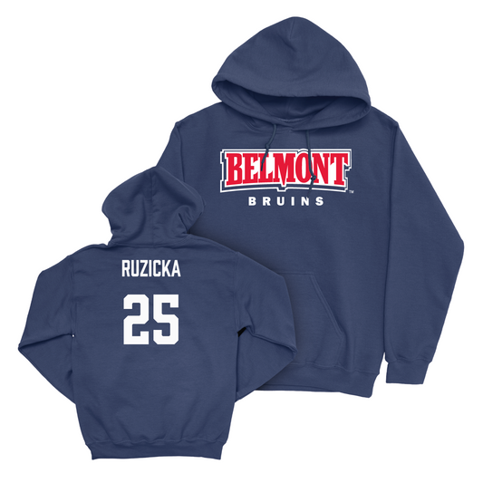 Belmont Baseball Navy Belmont Hoodie - Joe Ruzicka Small