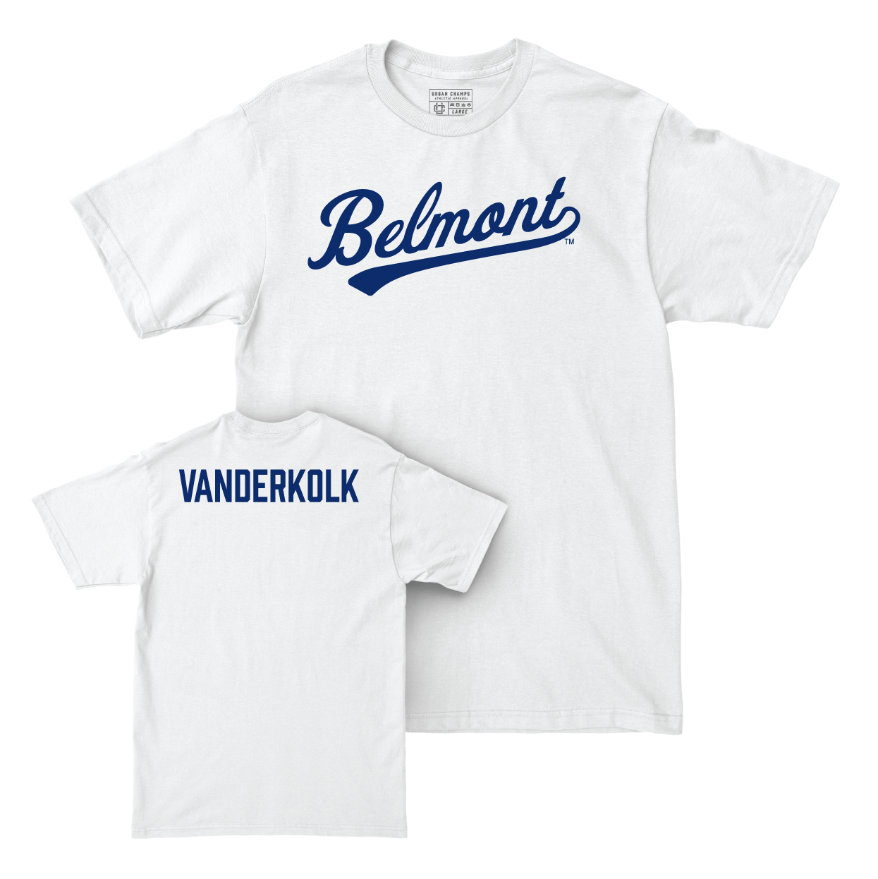Belmont Track and Field White Script Comfort Colors Tee - Kevin Vanderkolk Small