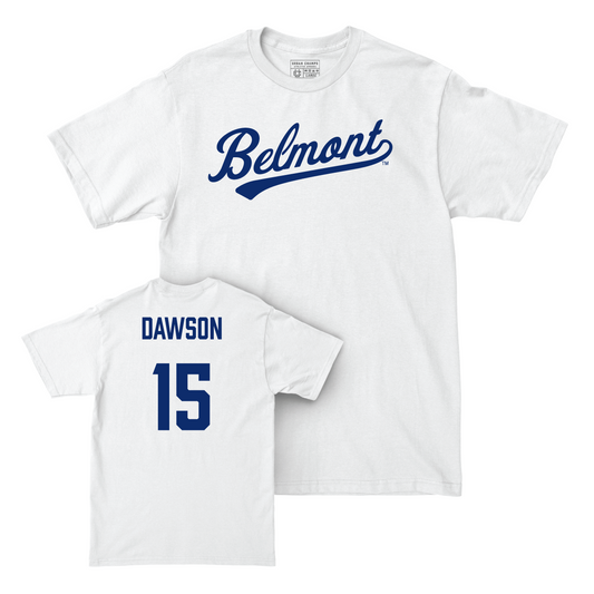 Belmont Softball White Script Comfort Colors Tee - Maisie Dawson Small