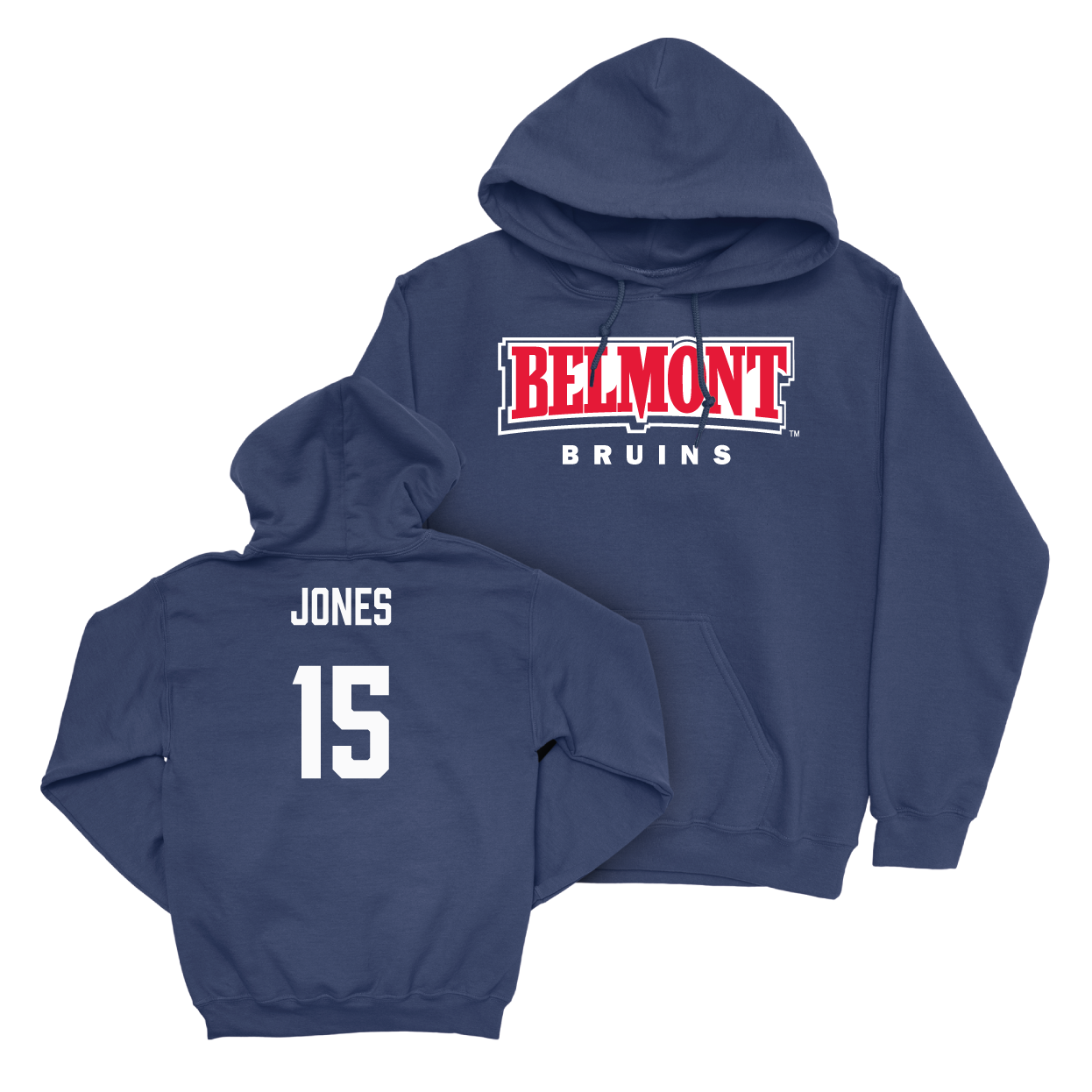 Belmont Baseball Navy Belmont Hoodie Small / Max Jones | #15