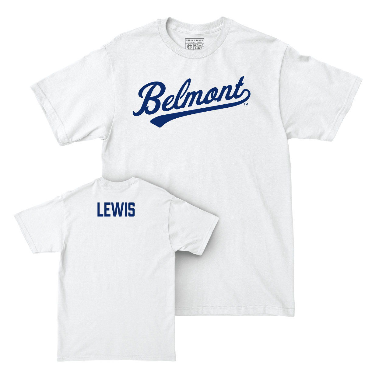 Belmont Track and Field White Script Comfort Colors Tee Small / Morgan Lewis