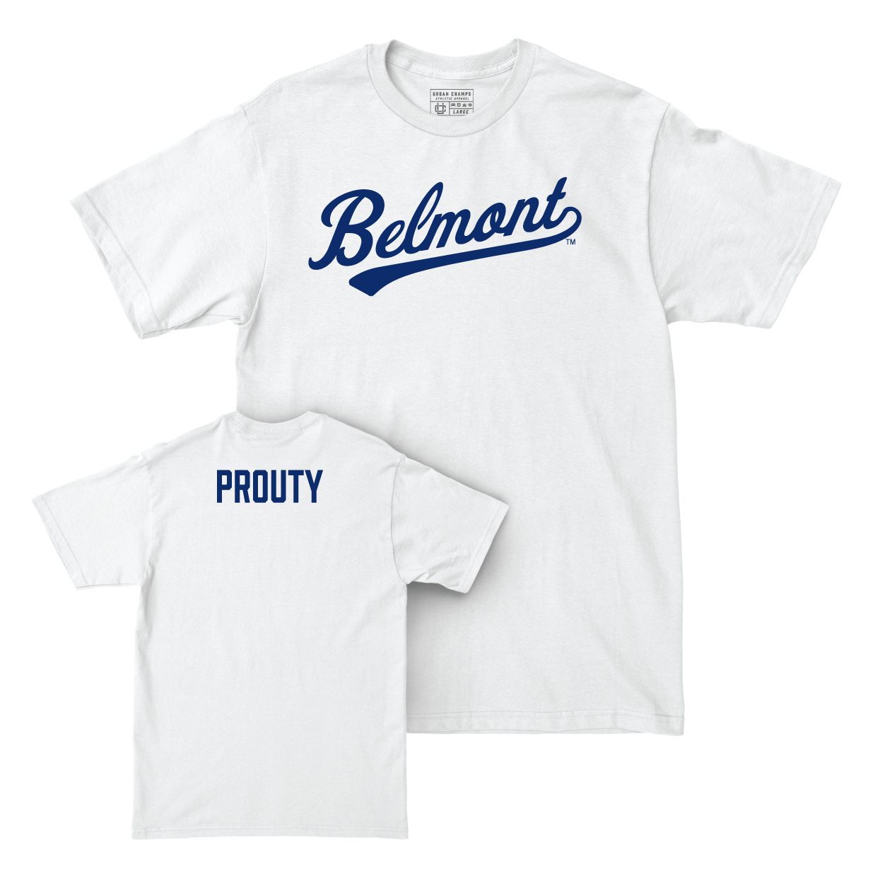 Belmont Track and Field White Script Comfort Colors Tee  - McKenna Prouty Small