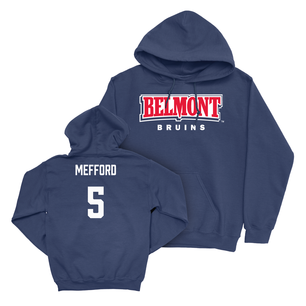 Belmont Men's Soccer Navy Belmont Hoodie Small / Nathan Mefford | #5