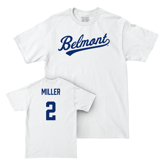 Belmont Men's Basketball White Script Comfort Colors Tee - Win Miller Small